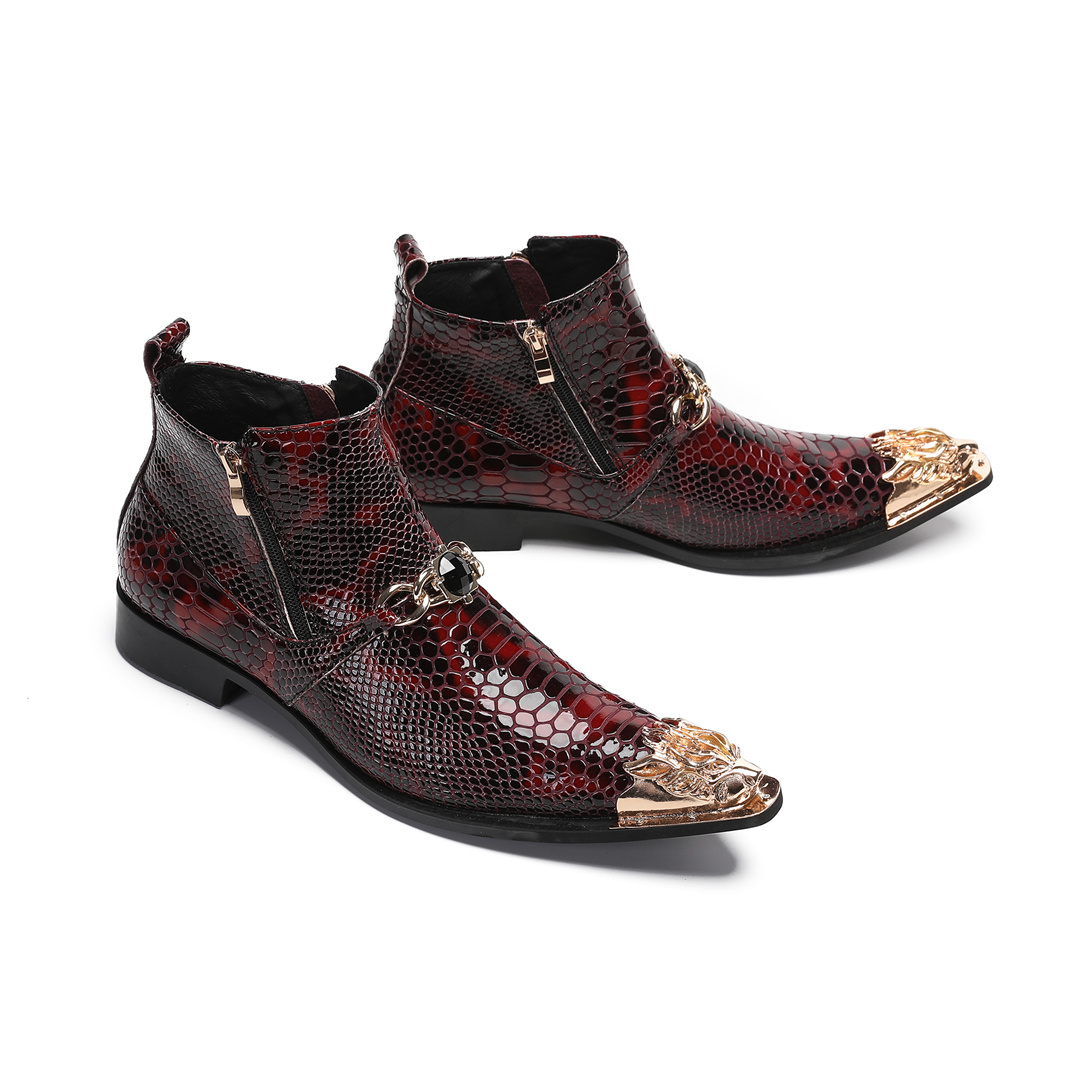 Men'S Shoes Zipper - Modieuze metalen spitse neus enkellaarzen van