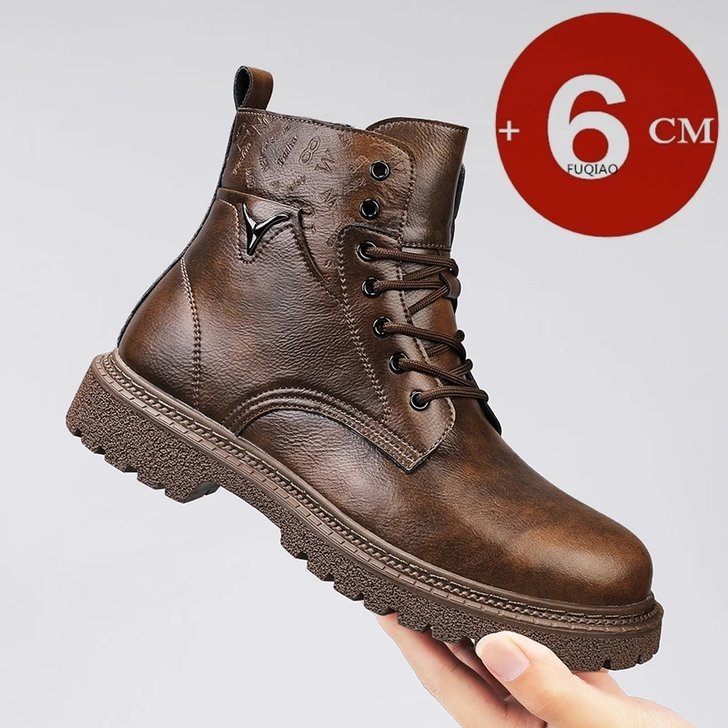 Men'S Shoes Zipper - 6 cm onzichtbare hoogte toenemende herenlaarzen
