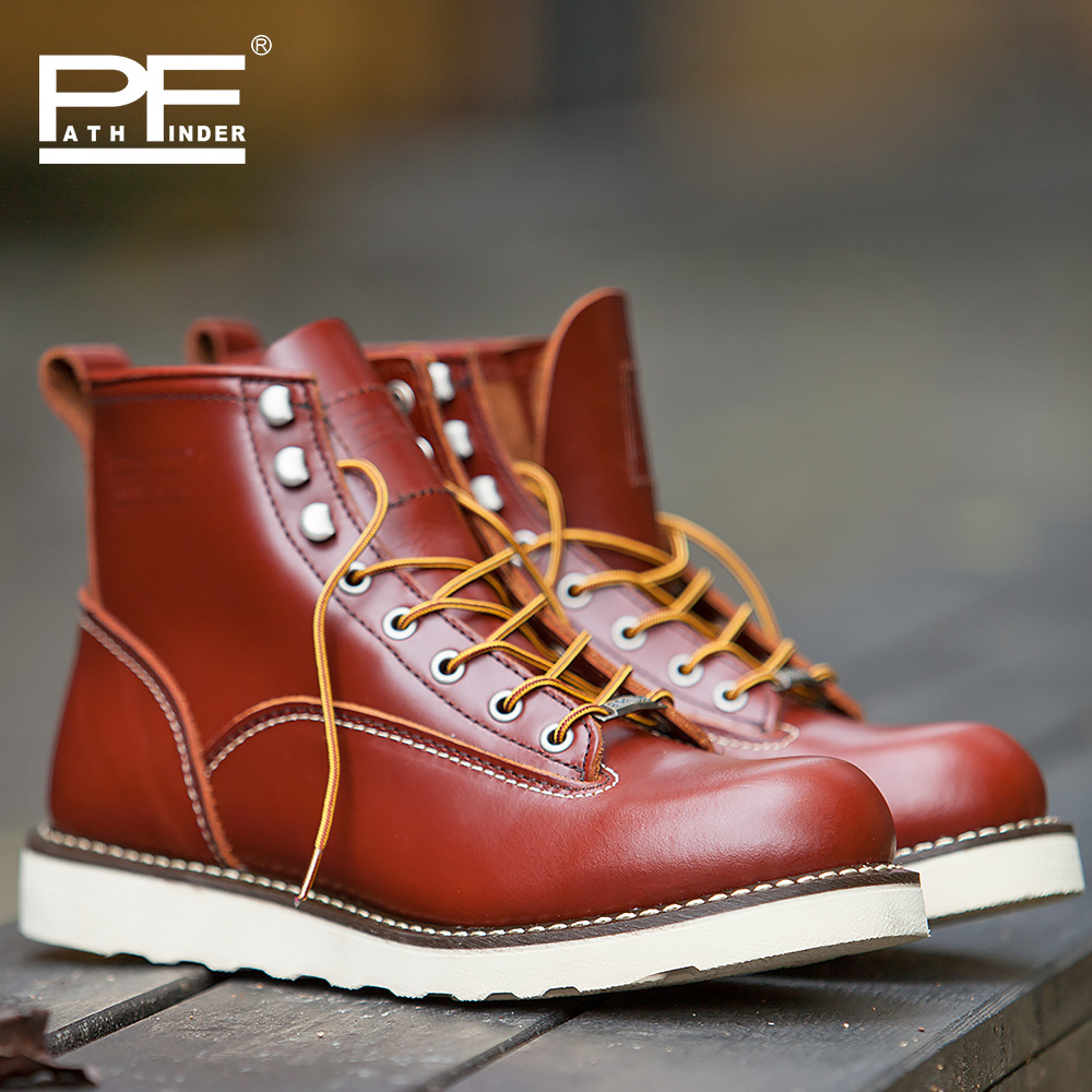 Work Boot Steel Toe - Herenschoenen van echt leer, mid-calf, met
