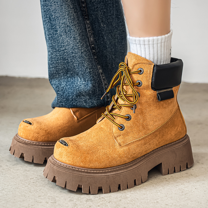 Men'S Shoes For Work - Klassieke hoge laarzen Outdoor lederen casual