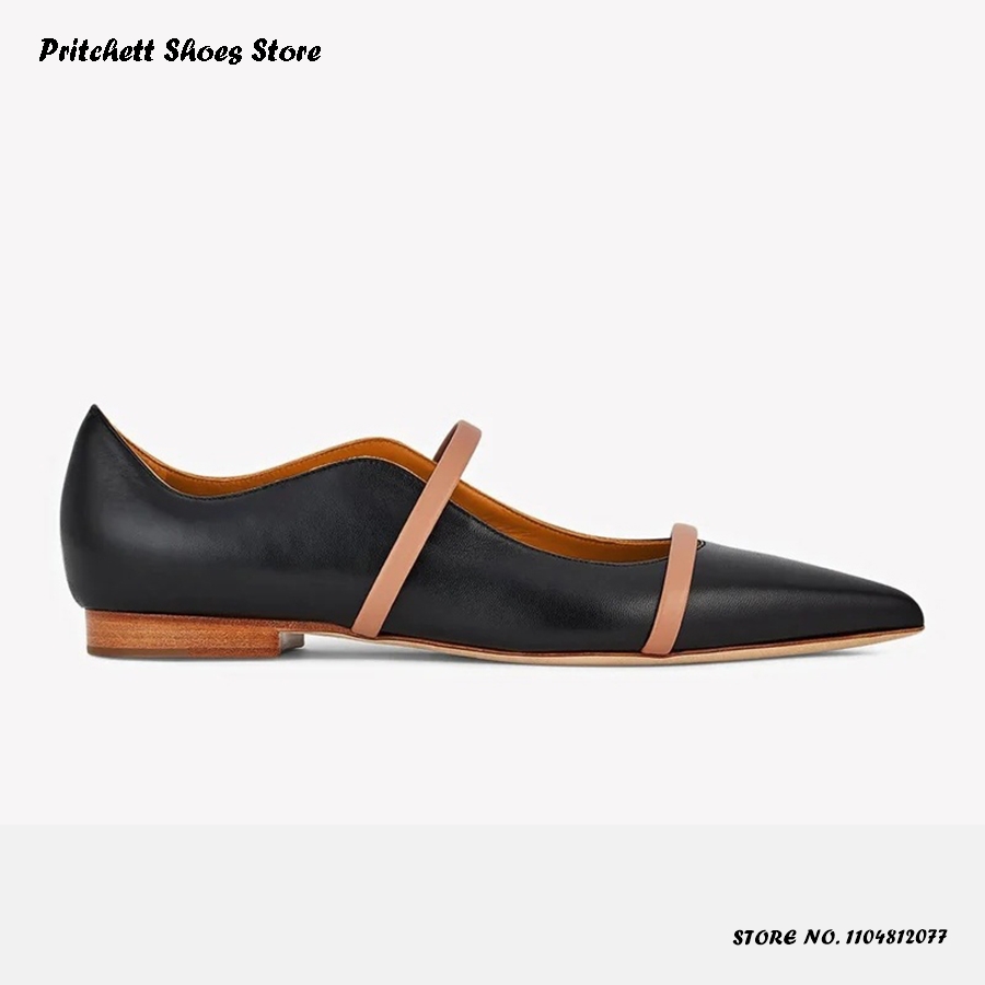 Men Shoes Casual - Dames Leren ballerina's met dubbele bandjes