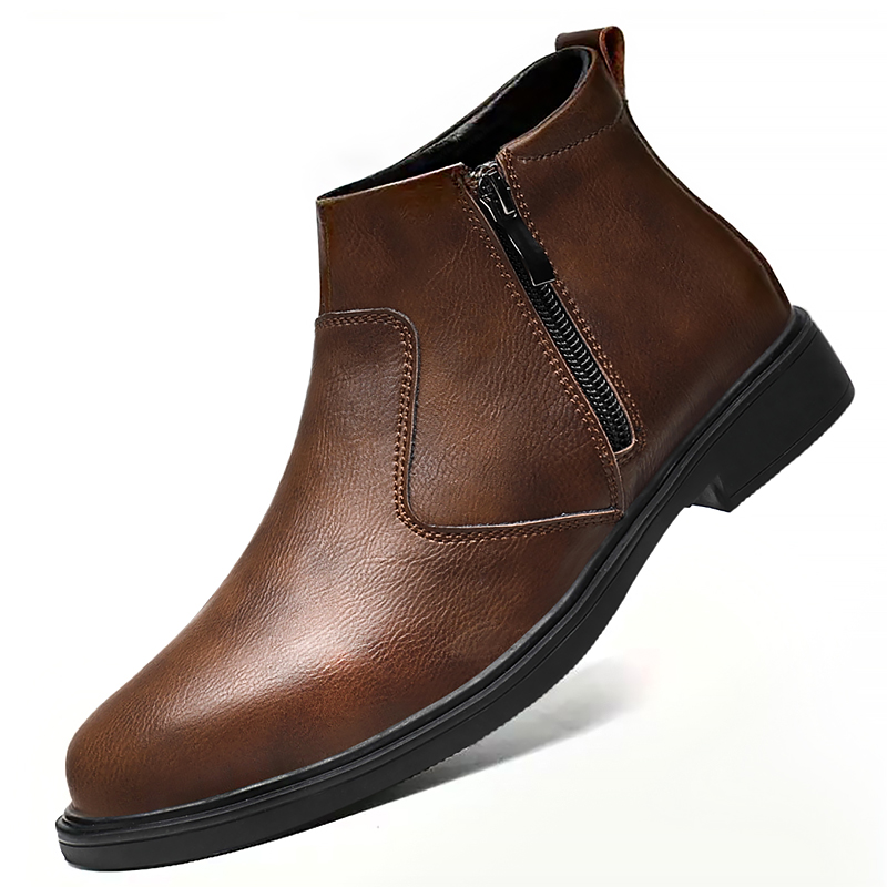 Men'S Shoes Zipper - Herfst en winter nieuwe hoge leren