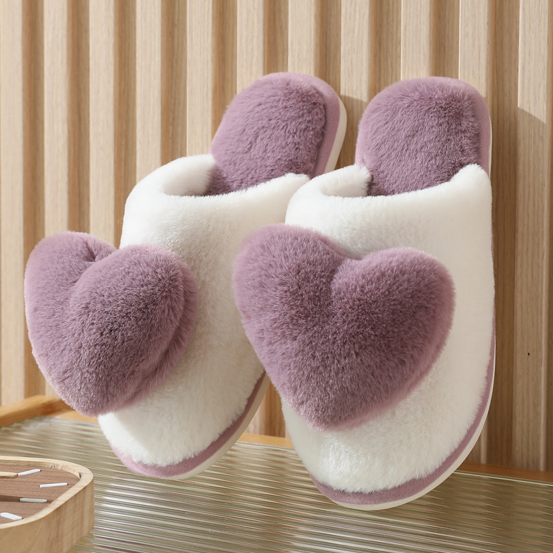 Men Shoes Casual - Winter Warm Hartpatroon Katoenen Slippers Dames
