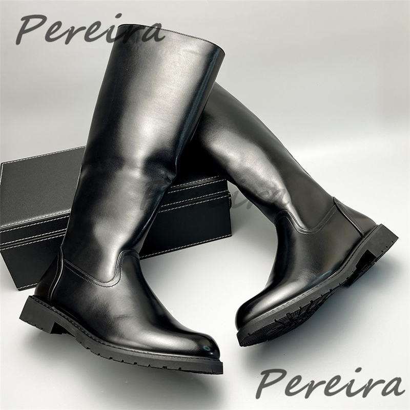 Men'S Shoes Zipper - Herfst Winter Warm Heren Kniehoge Laarzen