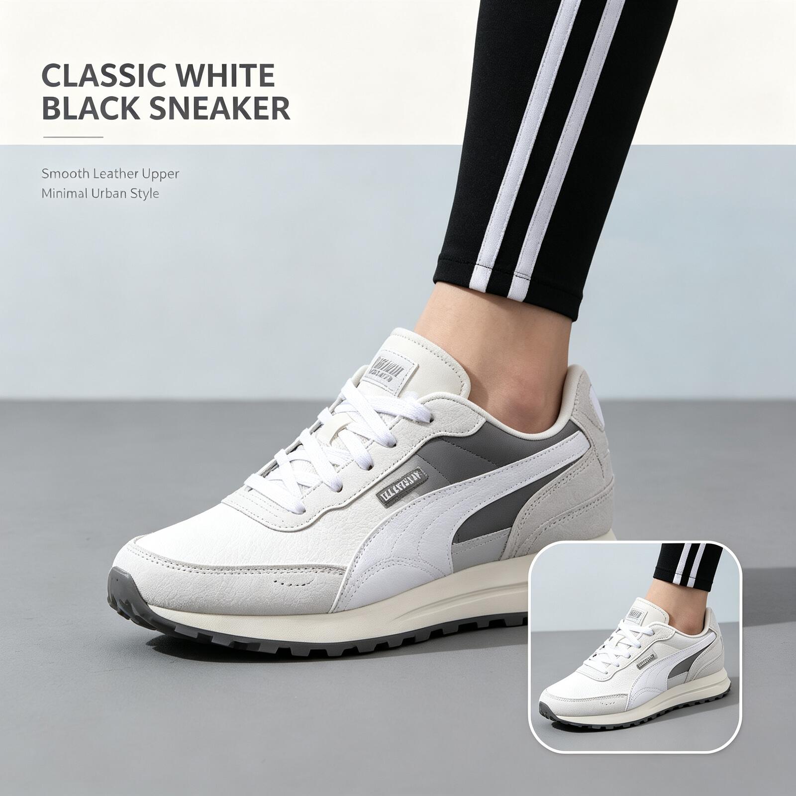 Men'S Shoes Puma Sneakers - PUMA Heren Wit Zwart Lage Sneakers