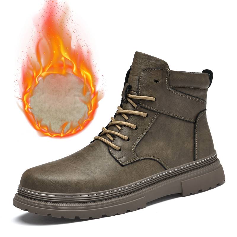 Men'S Shoes For Work - Warme winter heren lederen schoenen rubberen