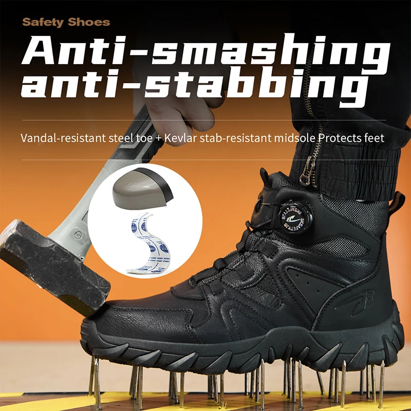 Work Boot Steel Toe - Nieuwe veiligheidslaarzen voor heren Werklaarzen Anti-smashing