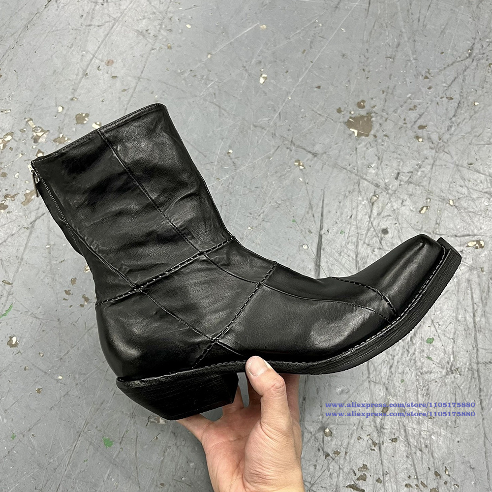 Zwart lederen herenlaarzen Pun - Men Shoes Black recensie en prijs