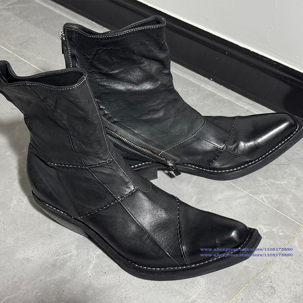 Zwart lederen herenlaarzen Pun - Men Shoes Black recensie en prijs