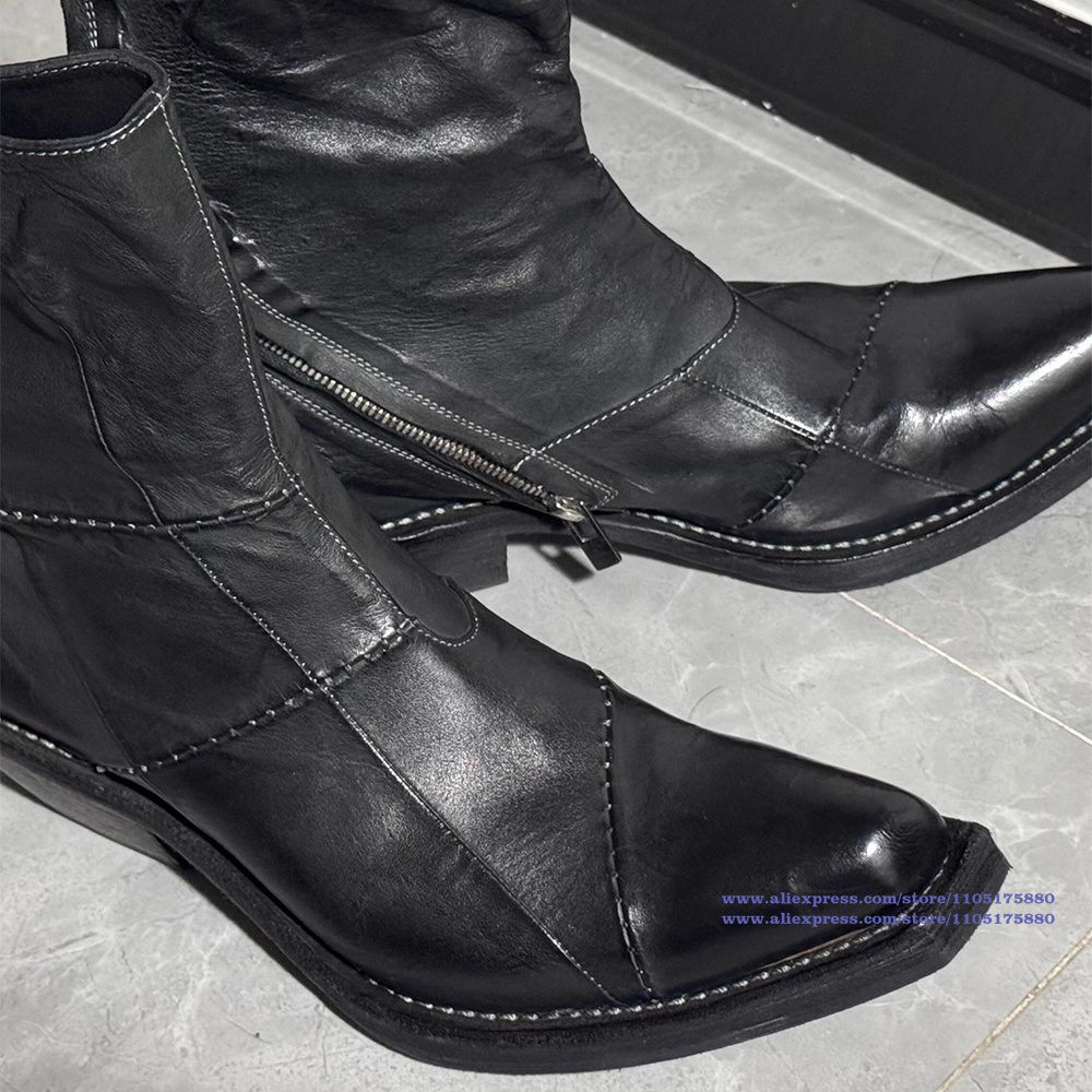 Zwart lederen herenlaarzen Pun - Men Shoes Black recensie en prijs