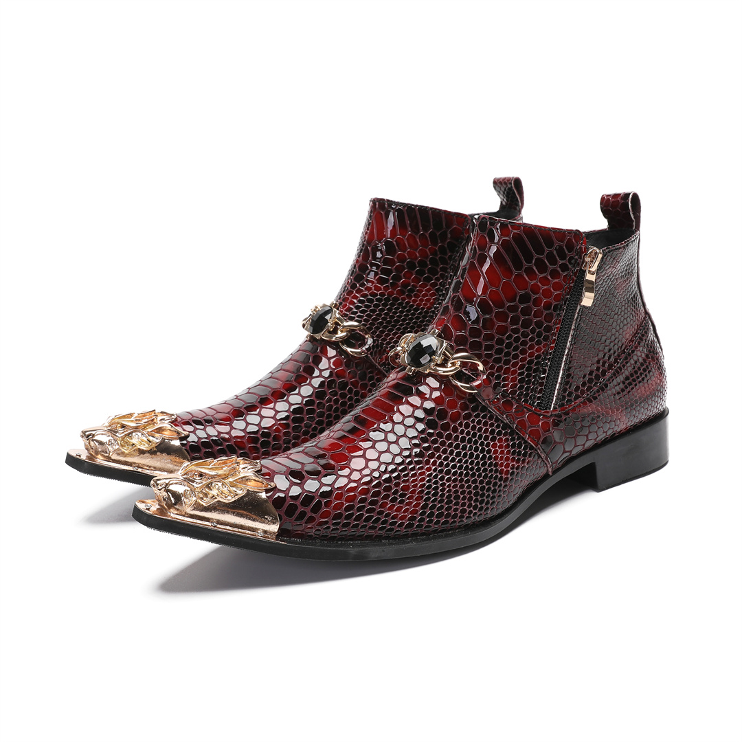 Modieuze metalen spitse neus e - Men'S Shoes Zipper recensie en prijs