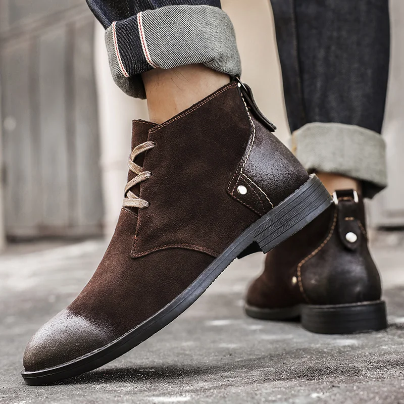 Nieuwe Koe Suede Enkellaarsjes - Men'S Shoes Zipper recensie en prijs