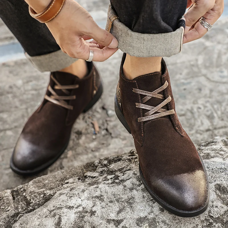 Nieuwe Koe Suede Enkellaarsjes - Men'S Shoes Zipper recensie en prijs