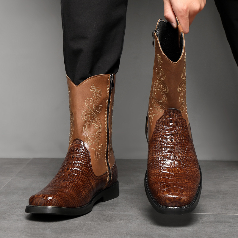 Heren brede hoge cowboylaarzen - Men'S Shoes Zipper recensie en prijs