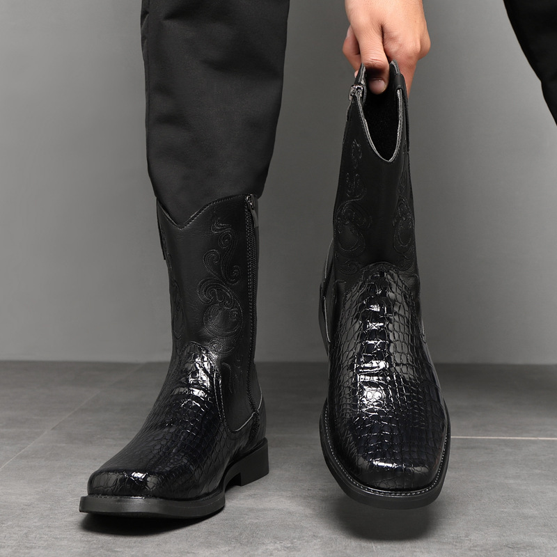 Heren brede hoge cowboylaarzen - Men'S Shoes Zipper recensie en prijs