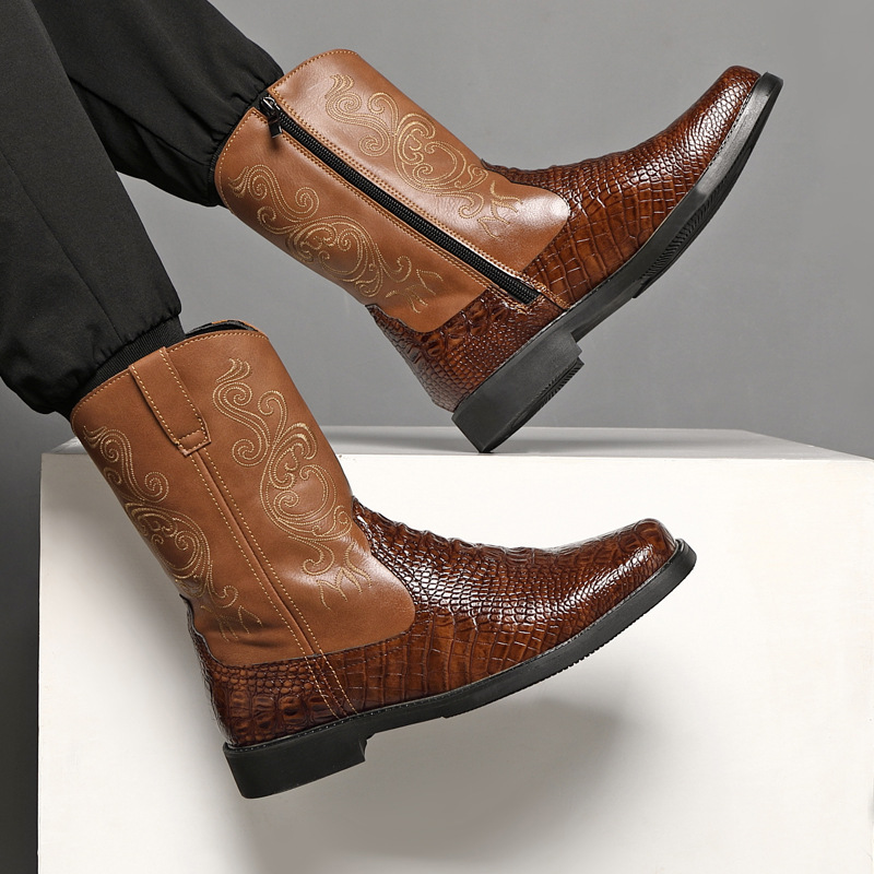 Heren brede hoge cowboylaarzen - Men'S Shoes Zipper recensie en prijs