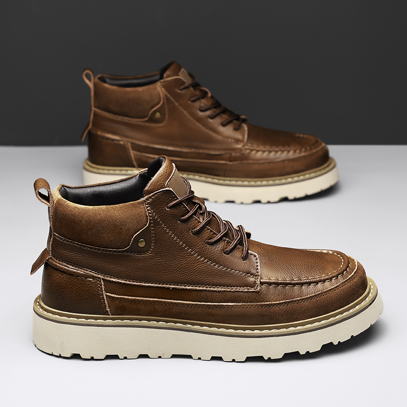 Bruine fleece gevoerde warme h - Men'S Shoes For Work recensie en prijs