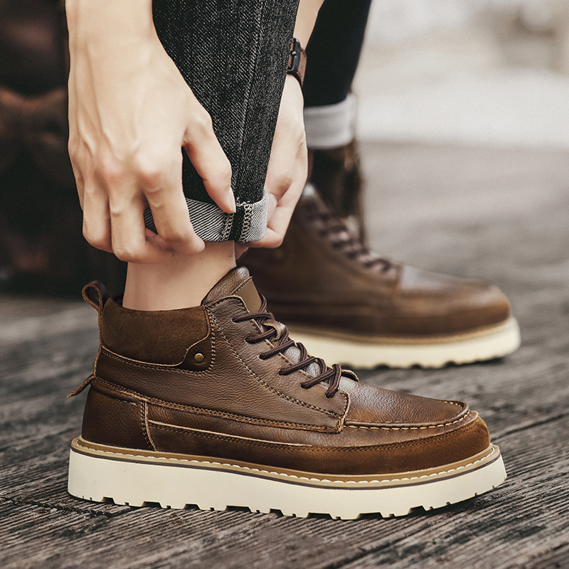 Bruine fleece gevoerde warme h - Men'S Shoes For Work recensie en prijs