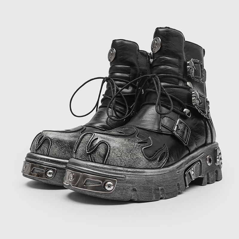 Heren hoge motorlaarzen in pun - Men'S Shoes Zipper recensie en prijs